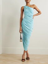 Thumbnail for your product : Norma Kamali Diana One-shoulder Ruched Stretch-jersey Gown - Blue