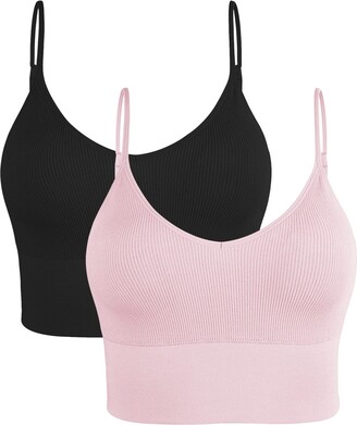 Women's Crop Top Longline Sports Bras Tank Tops Wirefree Cami with