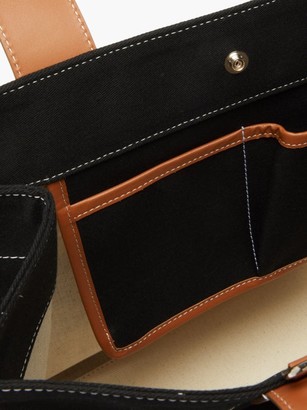 RUE DE VERNEUIL Reporter Xl Leather-trim Gabardine Tote Bag - Black Multi
