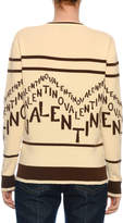 Thumbnail for your product : Valentino V-Neck Chevron-Logo Wool-Cashmere Sweater