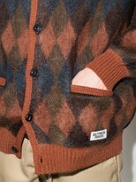 Thumbnail for your product : Wacko Maria Diamond Intarsia Knitted Cardigan