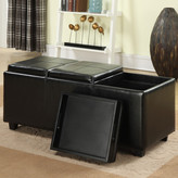 Thumbnail for your product : Simpli Home Avalon Rectangular Storage Ottoman with 3 Serving Trays