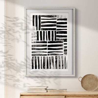 Ivy Bronx Lino Cut Chaos -Framed Print