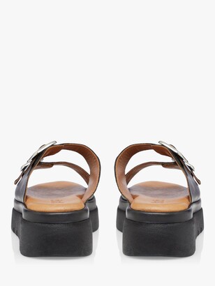 Bertie Kable T Leather Double Buckle Strap Sandals