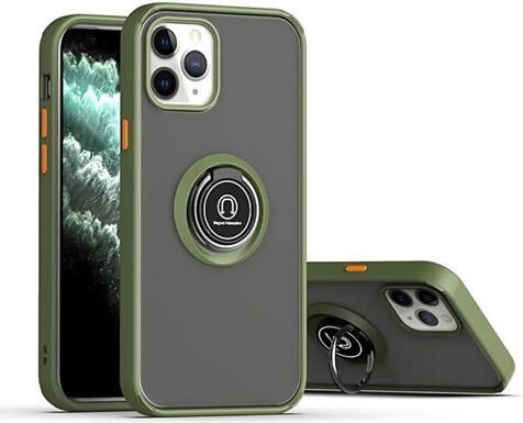 IC-E Frosted Translucent Case with Magnetic Ring Kickstand for iPhone 13 PRO Green