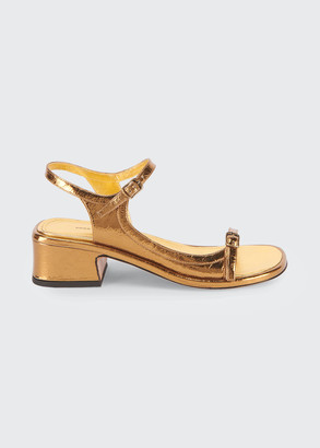 dries van noten gold sandals