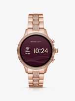 Thumbnail for your product : Michael Kors Gen 4 Runway Pave Rose Gold-Tone Smartwatch