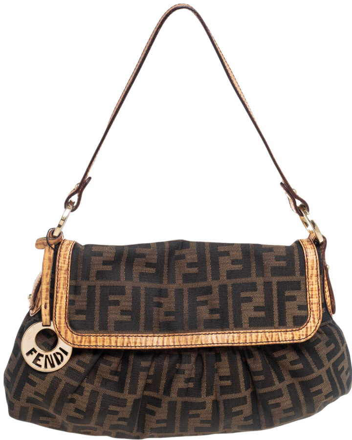 fendi zucca large hobo bag tobacco