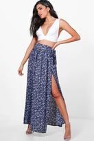 Thumbnail for your product : boohoo India Woven Paisley Print Wrap Maxi Skirt