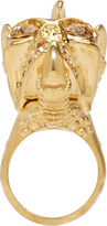 Thumbnail for your product : Alexander McQueen Gold Large Claw Skull Ring