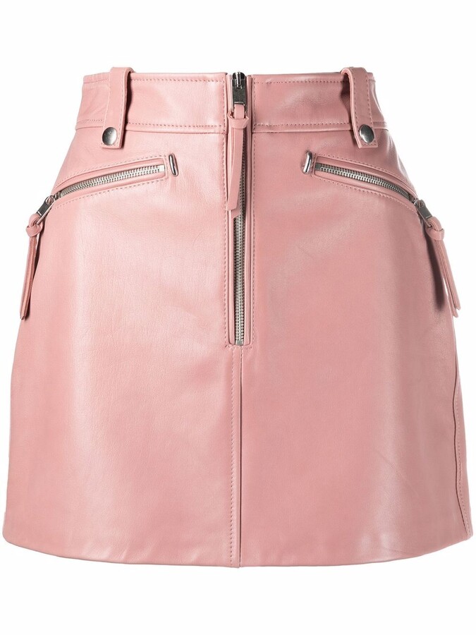 Hot Pink Faux Leather Mini Skirt Big, Pink Faux Leather Skirt