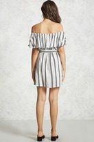 Thumbnail for your product : LOVE21 LOVE 21 Stripe Off-the-Shoulder Mini Dress