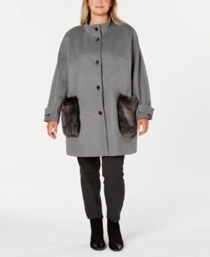 dkny plus size coats