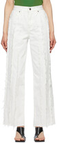 Thumbnail for your product : TheOpen Product White Paneled Raw Edge Jeans
