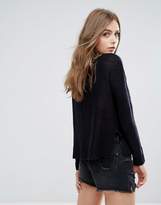 Thumbnail for your product : Brave Soul Round Neck Side Split Sweater