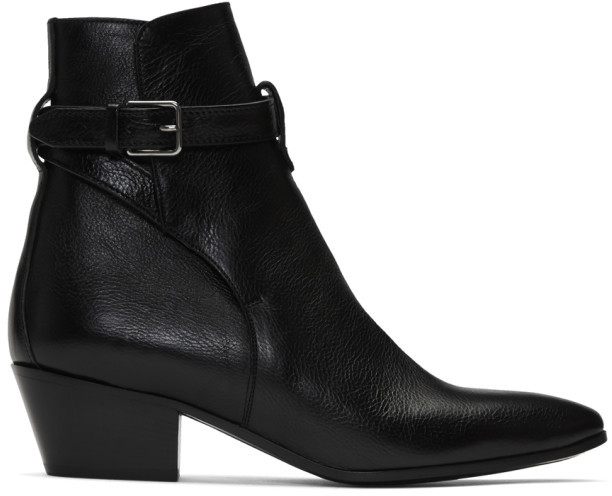 saint laurent leather jodhpur boots