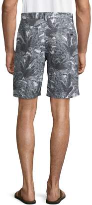 DKNY Palm Tree-Print Linen & Cotton Blend Shorts