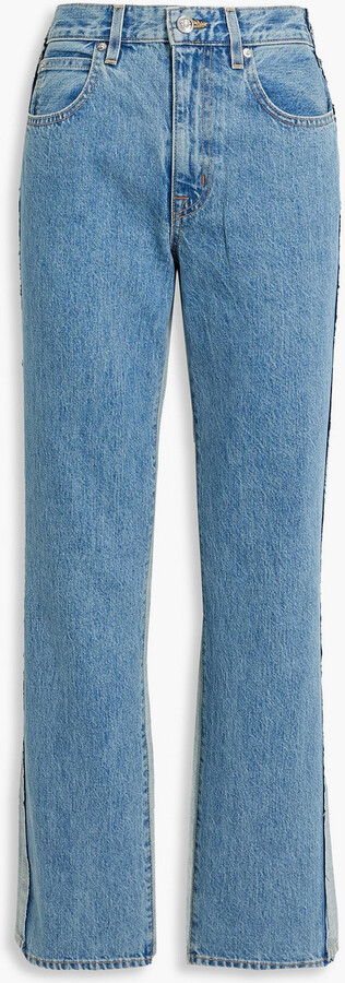 SLVRLAKE Re-work London paneled high-rise straight-leg jeans