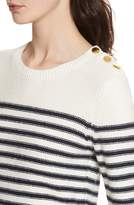 Thumbnail for your product : Kate Spade Navy Stripe Peplum Sweater