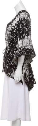 Alberto Makali Patterned Leather-Accented Cape