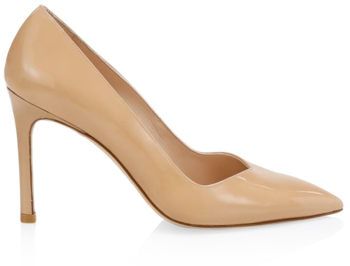 stuart weitzman royal patent leather pumps