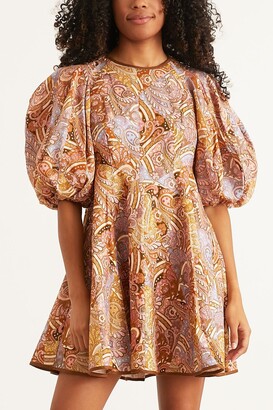 Zimmermann Concert Paisley Day Mini Dress in Patchwork Paisley