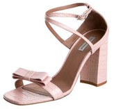 Thumbnail for your product : Tabitha Simmons Leather Bow Accents Sandals Pink