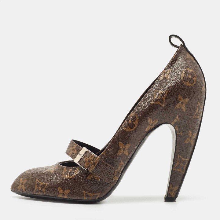 Pre-owned Louis Vuitton Damier Ebene Canvas Lock It Slide Sandals Size 38.5  In Brown