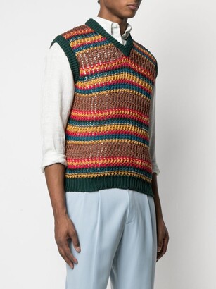 Fashion Vests Knitted Vests Roberto Collina Knitted Vest petrol simple style 