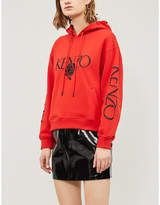 Thumbnail for your product : Kenzo Women's Red Embroidered Logo And Rose Cotton Jersey Hoody