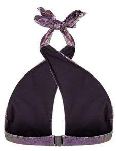 New Look Purple Snakeskin Texture Bikini Top