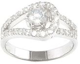 Thumbnail for your product : JCPenney Pure Silver Plated Cubic Zirconia Loop Ring