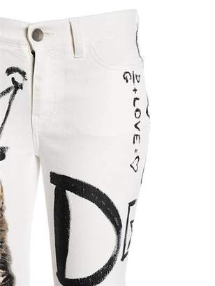 Dolce & Gabbana Painted Effect Printed Denim Jeans