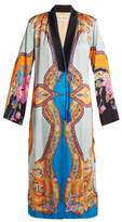 Thumbnail for your product : Etro Jasper Paisley And Floral Print Crepe Coat - Womens - Blue Multi