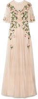 Marchesa Notte - Embellished Tulle Gown - Pastel pink