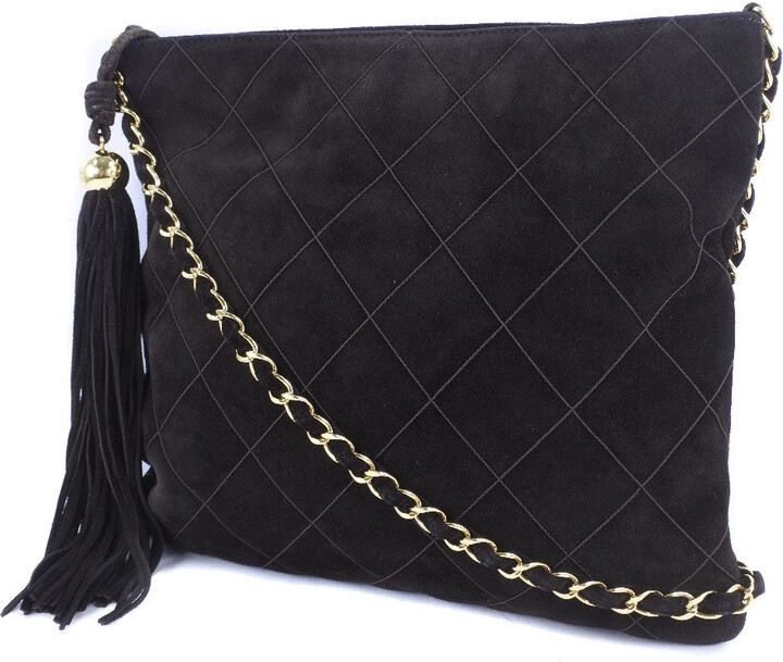 tweed chanel purse black