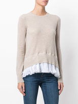 Thumbnail for your product : Dondup pleated trim knitted top