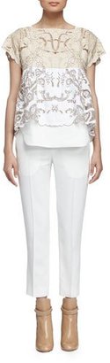 Chloé Embroidered Contrast Lace Top
