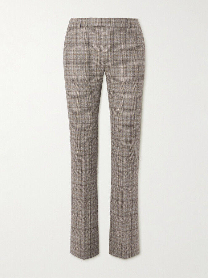Celine Homme Slim-Fit Pleated Prince of Wales Checked Wool Suit Trousers -  ShopStyle Dress Pants