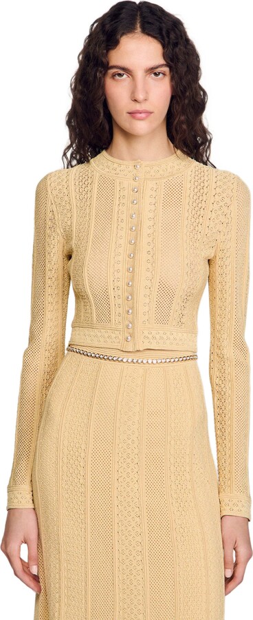 Sandro Pointelle knit cardigan