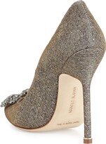 Thumbnail for your product : Manolo Blahnik Hangisi Crystal-Buckle Shimmery 115mm Pumps