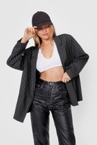 Thumbnail for your product : Nasty Gal Womens Business Requirement Oversized Stripe Blazer - Black - 8