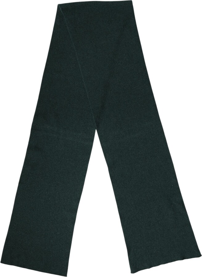 Dolce & Gabbana Green Cashmere Knitted Neck Wrap Shawl Men's Scarf