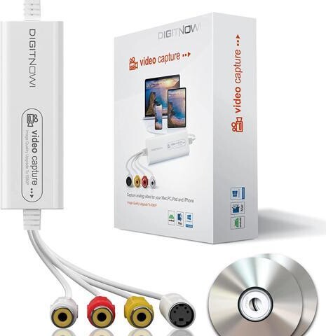 DIGITNOW USB 2.0 Video Capture Card- Pro+ Version VHS to Digital Converter 1080P 30Hz, Suitable for Mac OS, iPad, Android, WinXP/7/8/10