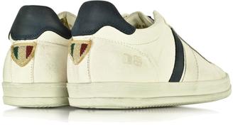 D’Acquasparta D'Acquasparta Davis Distressed Off White Leather and Blue Nubuck Men's Sneaker