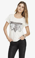 Thumbnail for your product : Express Graphic Boxy Tee - Flowers And Sequins