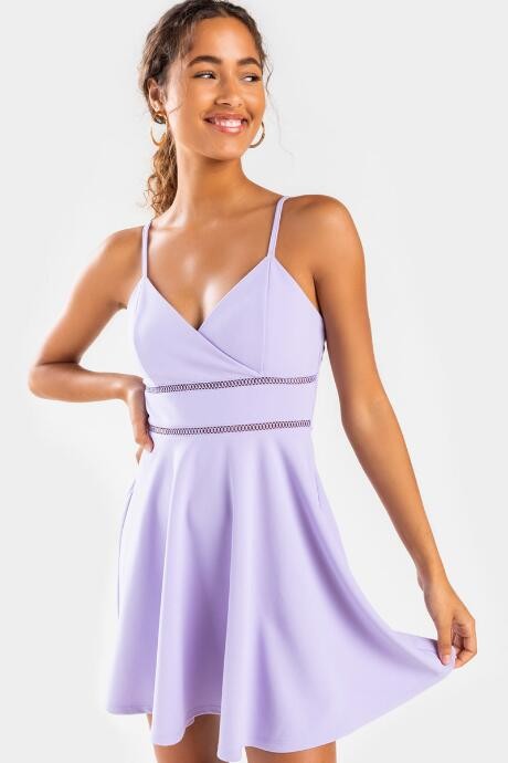 black and lavender dress
