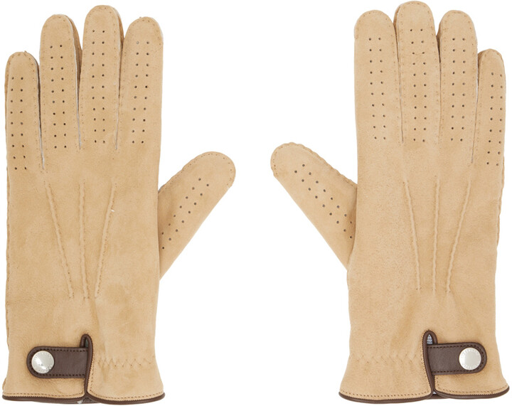 Cucinelli NIB BRUNELLO CUCINELLI Navy Python Snakeskin Leather Silk Long Evening Gloves M 