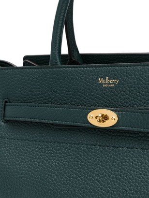 トートバッグ MULBERRY BELTED BAYSWATER BAG MULBERRY Classic Grain Calfskin Belted Bayswater Tote Blue