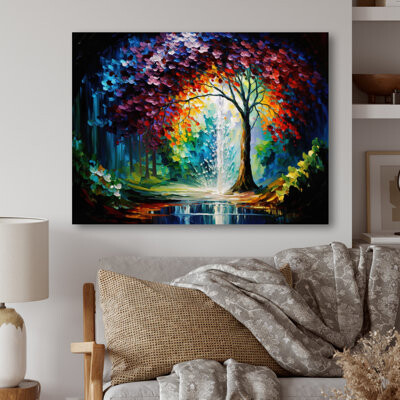 Red Barrel Studio Big Tree in the Middle of Forest During Fall II - Unframed Print on Metal